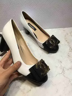 CHANEL Shallow mouth Block heel Shoes Women--029